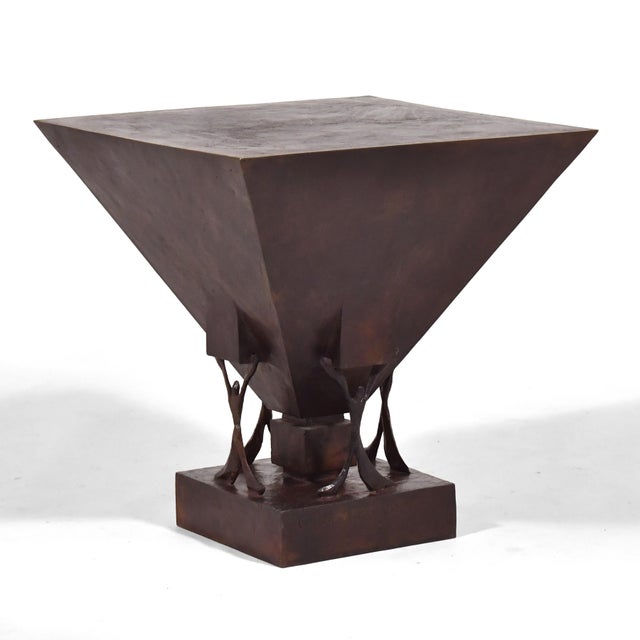 Postmodern Gene Summers Bronze F4 Side Table For Sale - Image 3 of 9