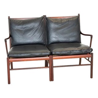 Colonial Leather Sofa by Ole Wanscher for Poul Jeppesens Møbelfabrik For Sale