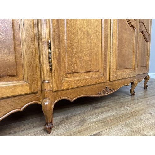 Vintage French Louis XVI Style Wardrobe in Carved Oak For Sale - Image 10 of 12