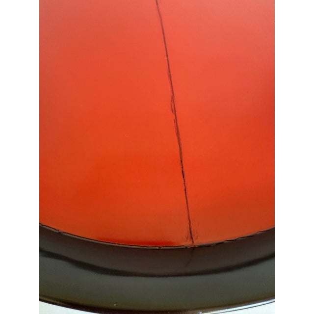 Vintage Korean Red & Black Lacquer Soban Low Tray Table For Sale - Image 9 of 10