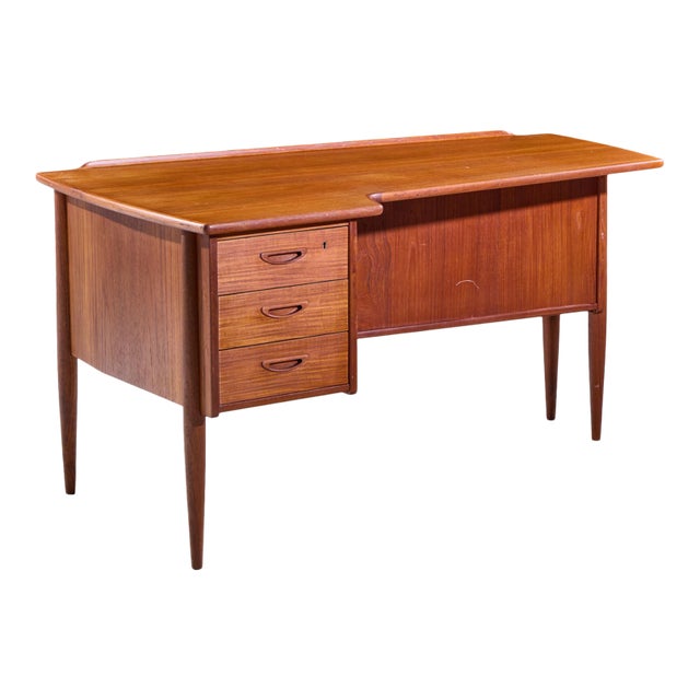 Göran Strand Mid Century Swedish Teak Boomerang Desk For Sale