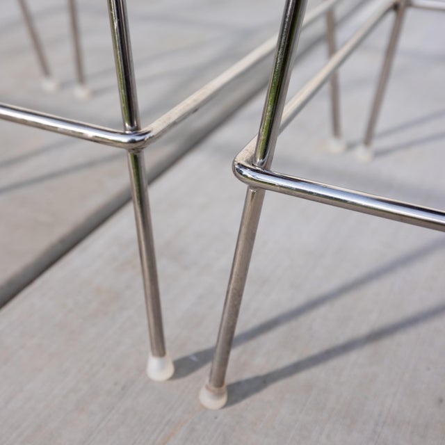 Fernando Jaeger "Bienal" Leather & Chrome Stools Made in Brazil - Set of 3 For Sale - Image 11 of 15