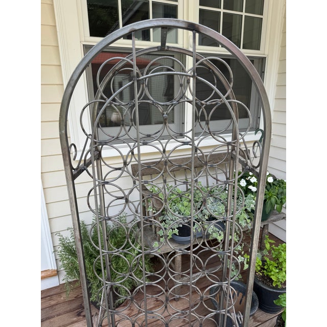 Rustic 1990s 51 Bottle Iron Wine Rack For Sale - Image 3 of 5