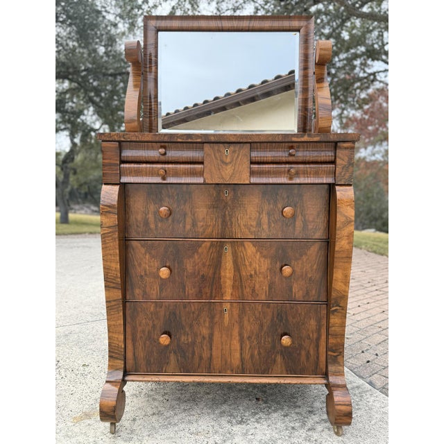 An impressive and increasingly difficult-to-find matched American dressing suite dating to the mid-19th century, circa...