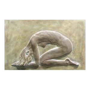 "Jenni" David Parvin Raku Signed Wall Plaque Sculpture