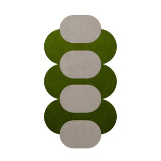 #070 Green and Grey Rug by Tapis Studio for Hommés Studio For Sale