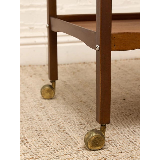 Vintage Mid-Century Modern Two-Tier Wood Bar Cart For Sale - Image 10 of 12