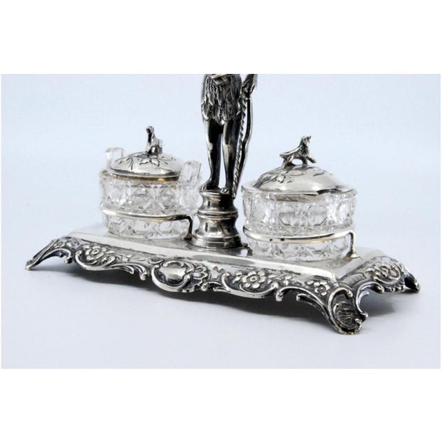 Silver Toothpick Holder with Warrior For Sale - Image 4 of 11