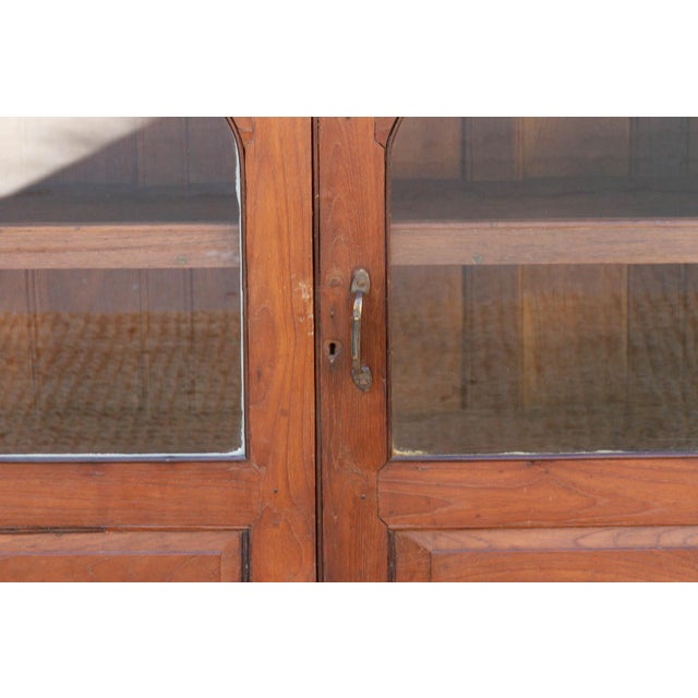 Asian Antique Colonial Lift-Top Glass Malabar Cabinet For Sale - Image 3 of 11