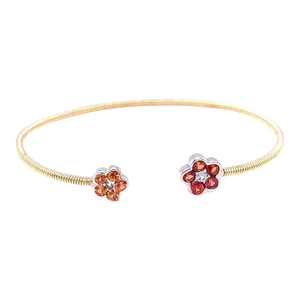 1.52 Carat Sapphire Yellow Gold Cuff Bangle Bracelet