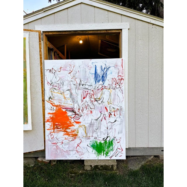 2020s "Witness Protection" by Trixie Pitts Large Abstract Expressionist Oil Painting For Sale - Image 5 of 13