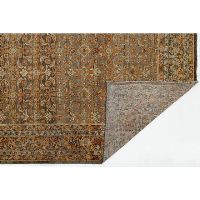 Contemporary Unique Antique Hand-Knotted Wool Rug With Allover Botanical Motif For Sale - Image 3 of 12