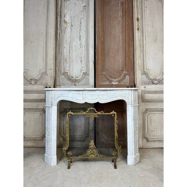 Louis XV Style Fireplace in White Marble, 1890s For Sale - Image 13 of 13