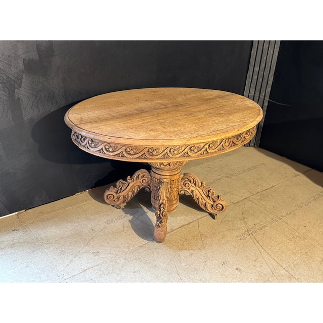 Wood French Carved Oak Hunting Table, 1850 For Sale - Image 7 of 18