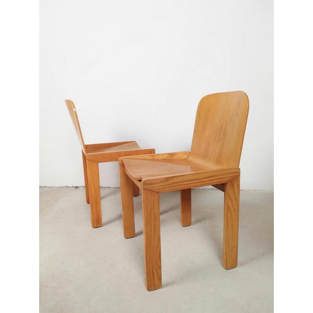 Wood Curved Plywood Dining Chairs attributed to Molteni in the style of Scarpa, Italy, 1970s, Set of 6 For Sale - Image 7 of 18