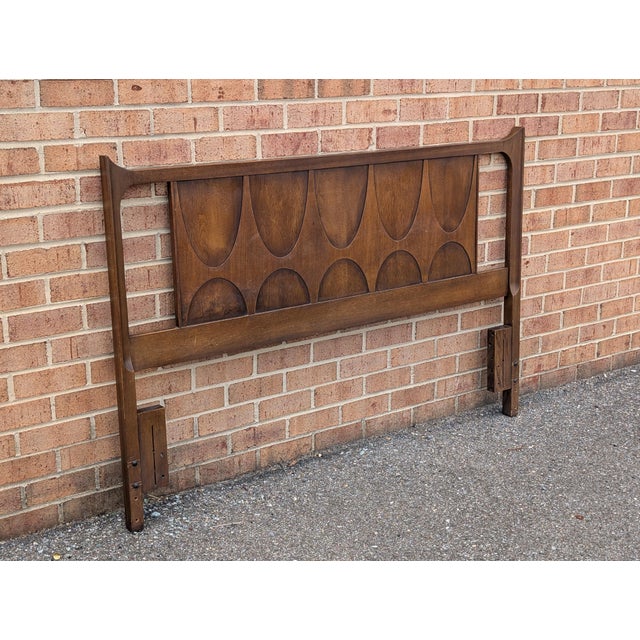 This authentic Mid Century Modern Broyhill Brasilia queen headboard features the iconic architectural lines inspired by...