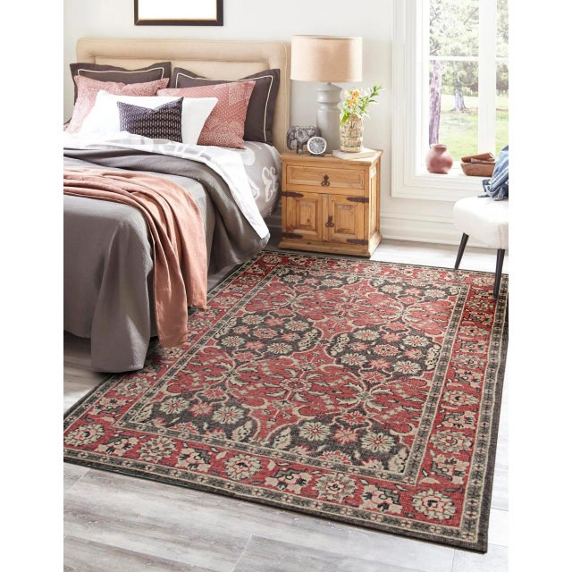 Contemporary 6x9 Majestic Classic Coral Modern Floral Hand Knotted Wool Carpet Rug For Sale - Image 3 of 9