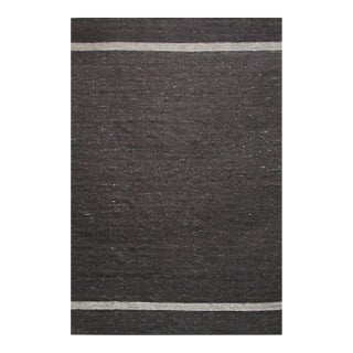 4x6 Violet Artistic Brown Kilim Open Field Modern Flatweave Wool Carpet Rug For Sale