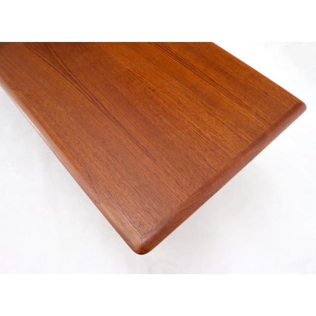Brown Danish Teak Mid-Century Modern Rectangular Coffee Table with Cane Shelf For Sale - Image 8 of 13