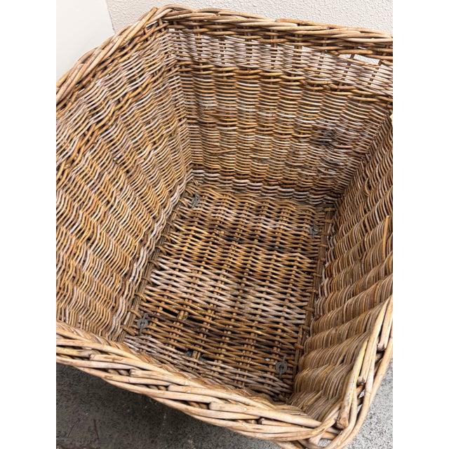 Late 20th Century Gander & White French Woven Wicker Basket, Vintage For Sale - Image 5 of 12