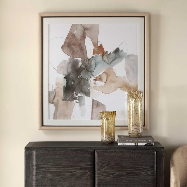 Cohesion Features An Intriguing Abstract Composition Rendered In Delicate, Watercolor-like Tones. Soft Washes Of Pale...