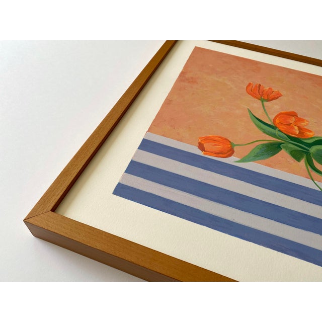 1990s Carol Chapman Vintage 1994 Contemporary Limited Edition Framed Hand Signed Pop Art Silkscreen Print " Tulips for Nana " 1992 For Sale - Image 5 of 18