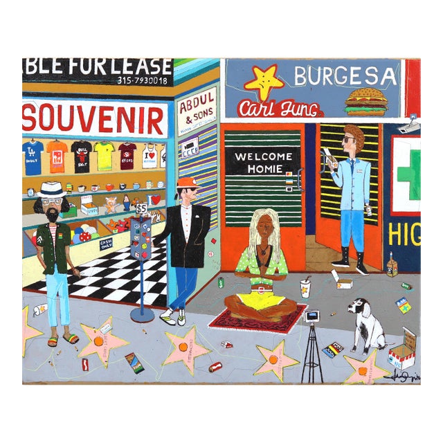 The Pavement #7 - Original Urban Pop Art Mixed Media Artwork on Wood by Fabio Coruzzi For Sale