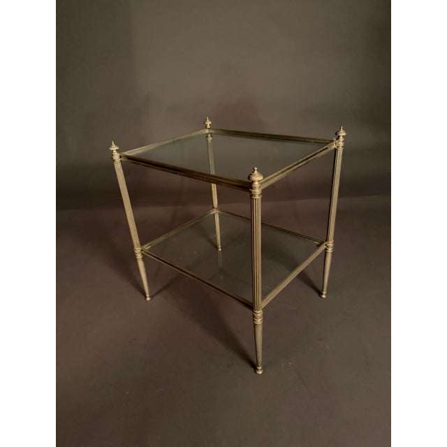 French Small Side Table, Nickel-Plated Bronze, Circa 1950 For Sale - Image 10 of 15