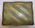 Vintage Florentine Footed Gilt Wood Box, Handpainted green and gold with pink and white dots, hinged.Scalloped, stripe...
