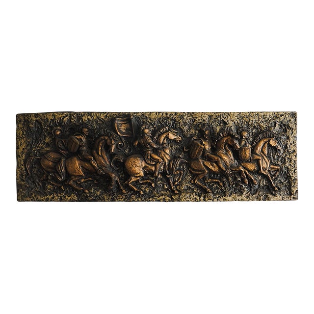 Vanguard Studios 1967 Roman Soldiers Chariots Relief Brutalist Wall Sculpture For Sale