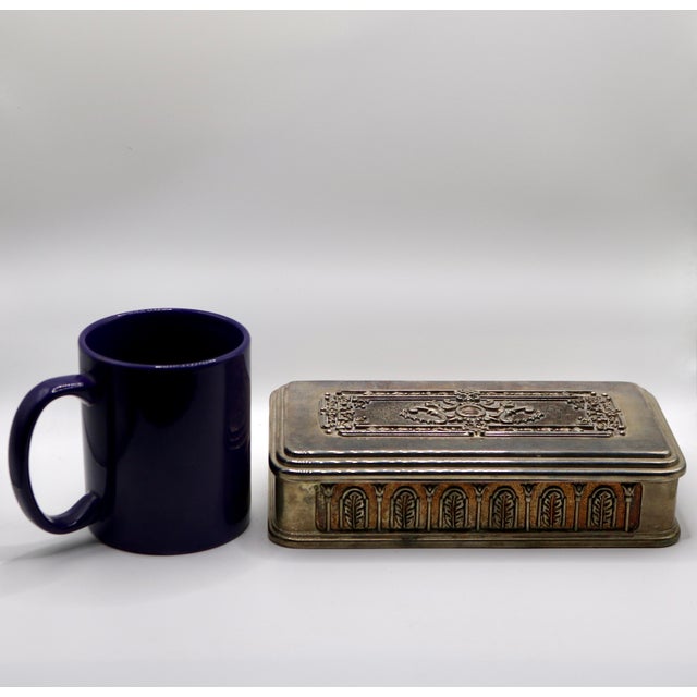 Mid-Century Italian Neoclassical Silver-Plated & Velvet Jewelry Casket For Sale - Image 10 of 10