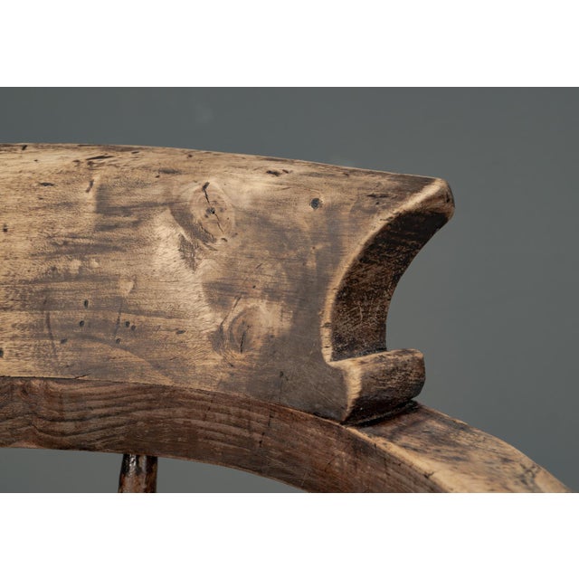 Antique English Elm Wood Captains Chair, 1890s For Sale - Image 16 of 18