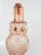 Vintage pink peach bottle or decanter in the shape of an owl. Some paint remains, no markings, has cork, few tiny nicks at...