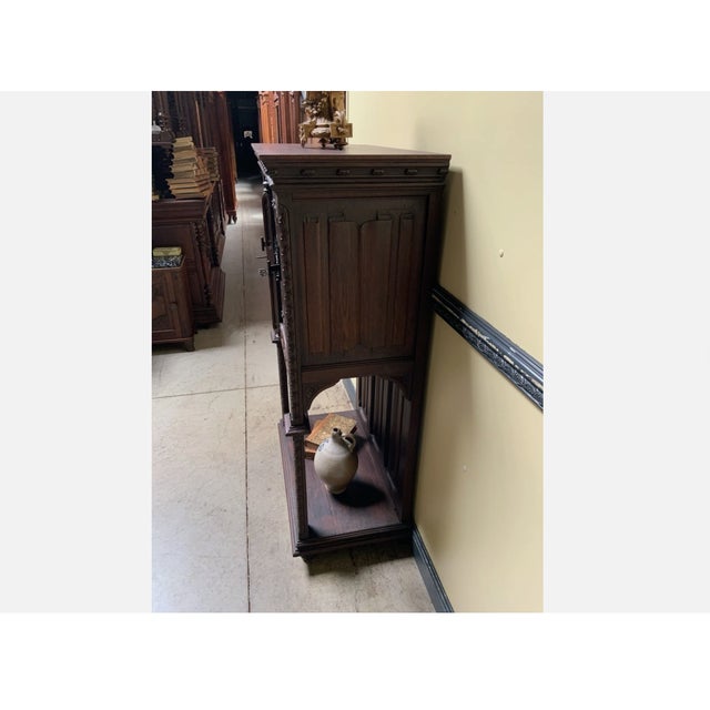 Wood Antique Neo-Gothic Cabinet, 1880 For Sale - Image 7 of 12
