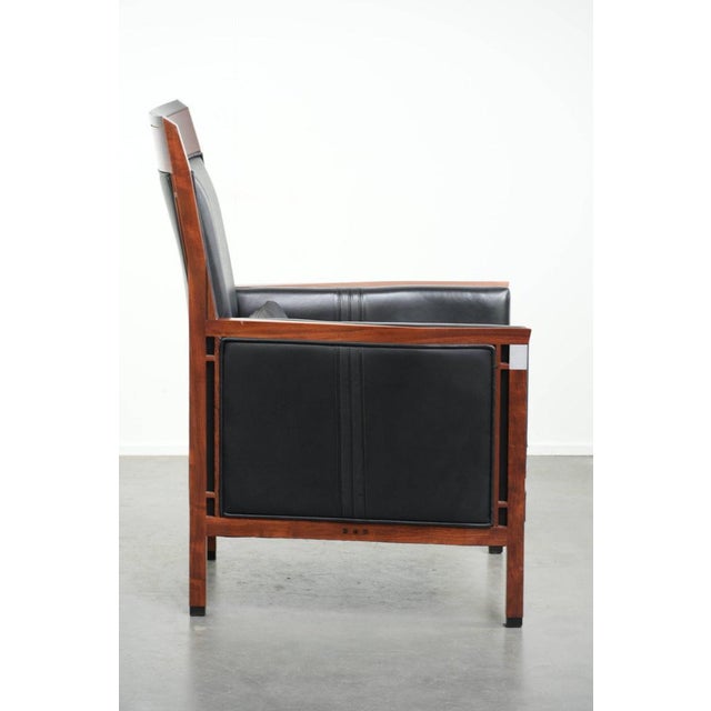 Art Deco Black Cowhide Decoforma Series High Back Lounge Chair from Schuitema For Sale - Image 3 of 14