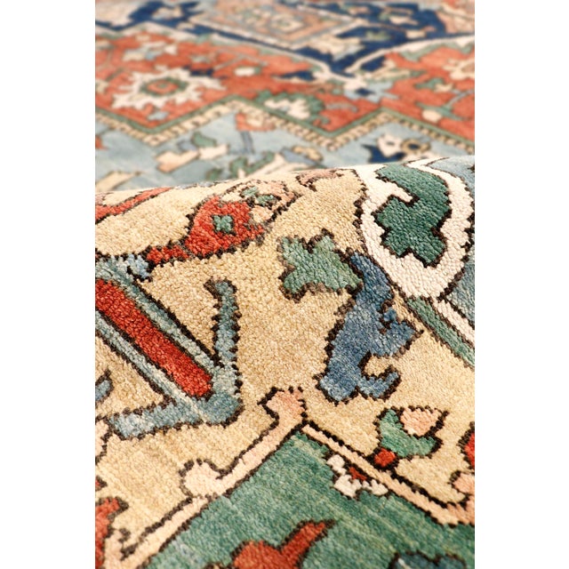 Tribal Serapi Wool Rust Area Rug- 6' 0'' X 6' 0'' For Sale - Image 3 of 6
