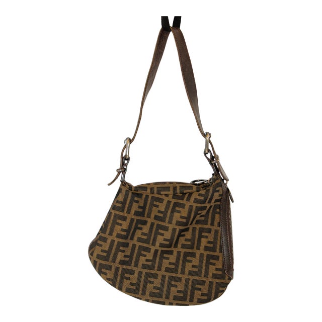 Fendi Oyster FF Print Shoulder Hobo Bag | Chairish