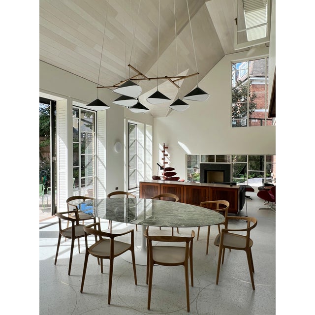 Emily Group of Seven Chandelier in Semi-Matte Anthracite Paint from Moss Objects by Daniel Becker For Sale - Image 4 of 8
