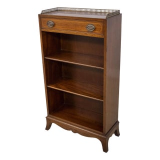 Biggs Inlaid One Drawer Mahogany Open Bookcase For Sale