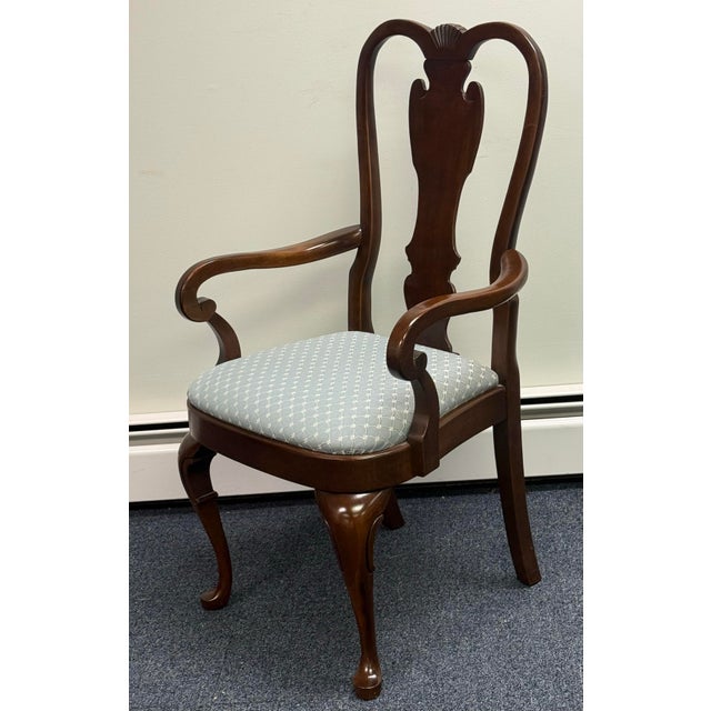1990s Vintage Pennsylvania House Solid Cherry Georgian Dining Chairs - Set of 6 For Sale - Image 5 of 12