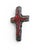 Contemporary One-of-a-Kind Sculptural Wall Cross in Midnight Blue Metallic Leather & Natural Red Coral For Sale - Image 3 of 5