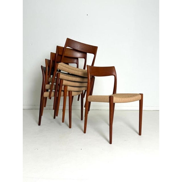 Model 77 Chairs by N. O. Møller for J.L. Møllers, 1950s, Set of 6 For Sale - Image 4 of 11