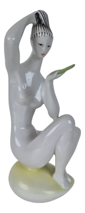 Art Deco Figure of Virgin in the Mirror by János Török