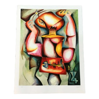 Contemporary Modernist Unframed Dreams Catching Alexandra Nechita Signed Litho For Sale