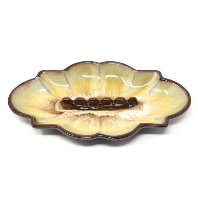 Mid-Century Modern Mid-Century Drip Glaze Ceramic Ashtray For Sale - Image 3 of 7