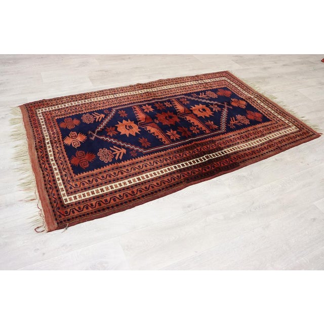 Very beautiful, rare and unique vintage hand-knotted Turkish Yagcibedir oriental carpet. This Yagcibedir carpet, hand-...