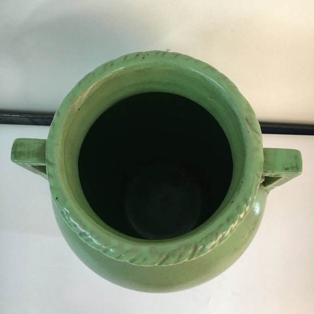 18" Robinson Ransbottom Ohio Pottery Grass Green Floor Vase For Sale In Baltimore - Image 6 of 7