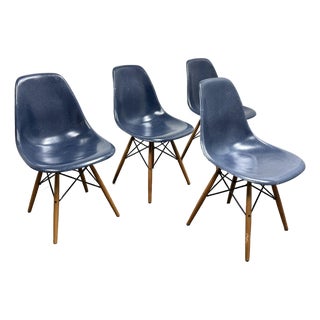 Charles + Ray Eames for Herman Miller Molded Fiberglass Chairs, Set of Four For Sale