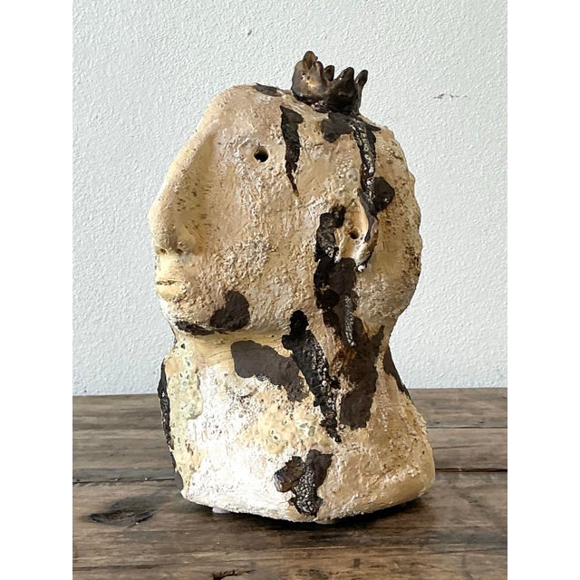 Vintage Original Studio Pottery Bust For Sale - Image 9 of 12
