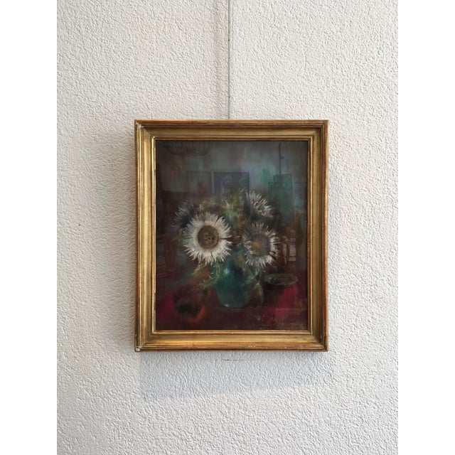 20th century pastel artist. Original frame Work on cardboard Golden wooden frame 48 x 40 x 3.5 cm This piece has an...